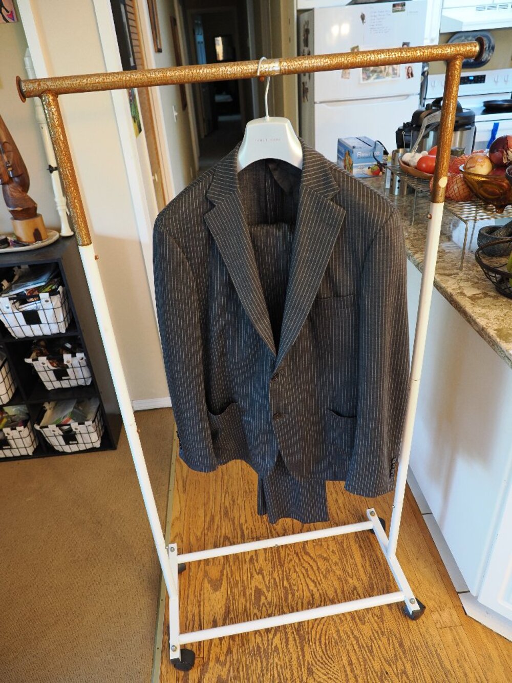 Samuelsohn pin stripe suit 44" chest size 38" waist size